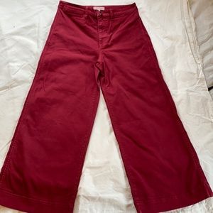 Tall Emmett Wide-Leg Crop Pants / TALL 30 / DUSTY BURGUNDY